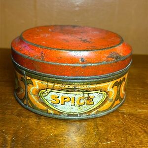 Antique Spice Tin Divided with Grater Primitive